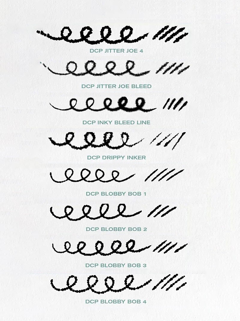 32支笨拙感抖动线条Procreate+PS笔刷